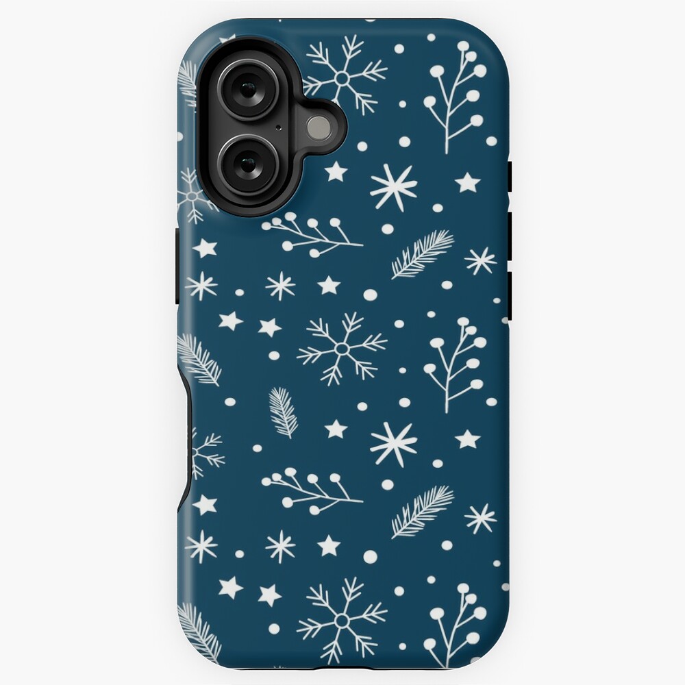 Blue Chrismas Pattern iPhone Case