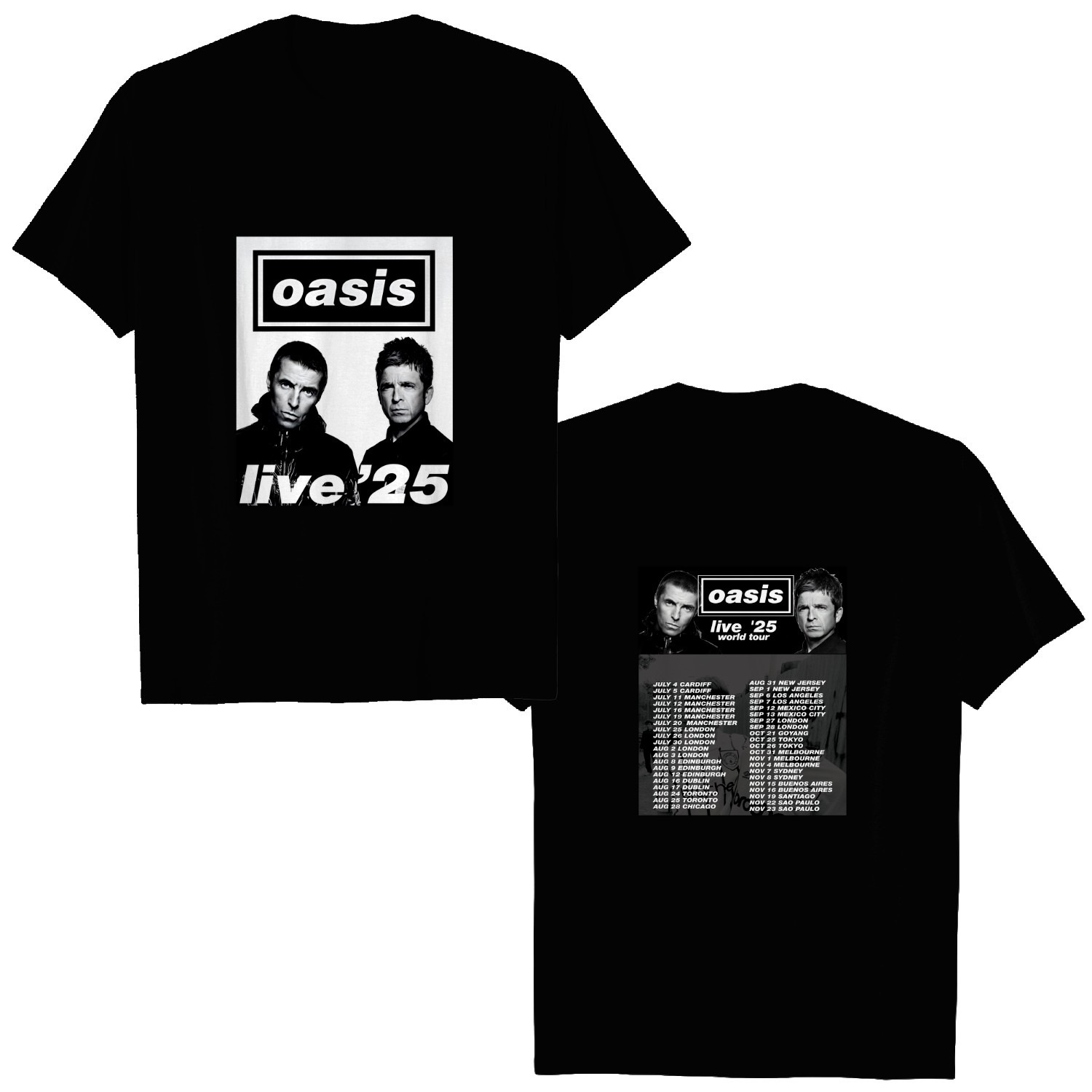 Oasis - World Tour 2025 Two Sided T-Shirt