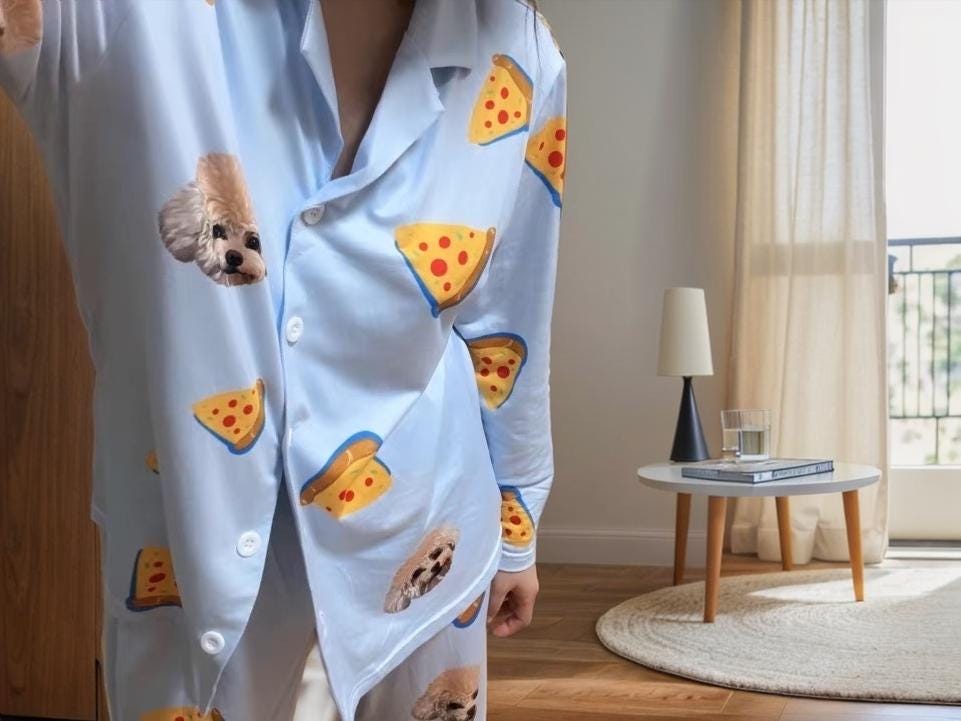 Custom Face Pyjamas Using Human Photo Dog Face PJs Cat Face Pajama Set Personalized Pet Dog Photo Pajamas Women Men Short Sleeve Pajama