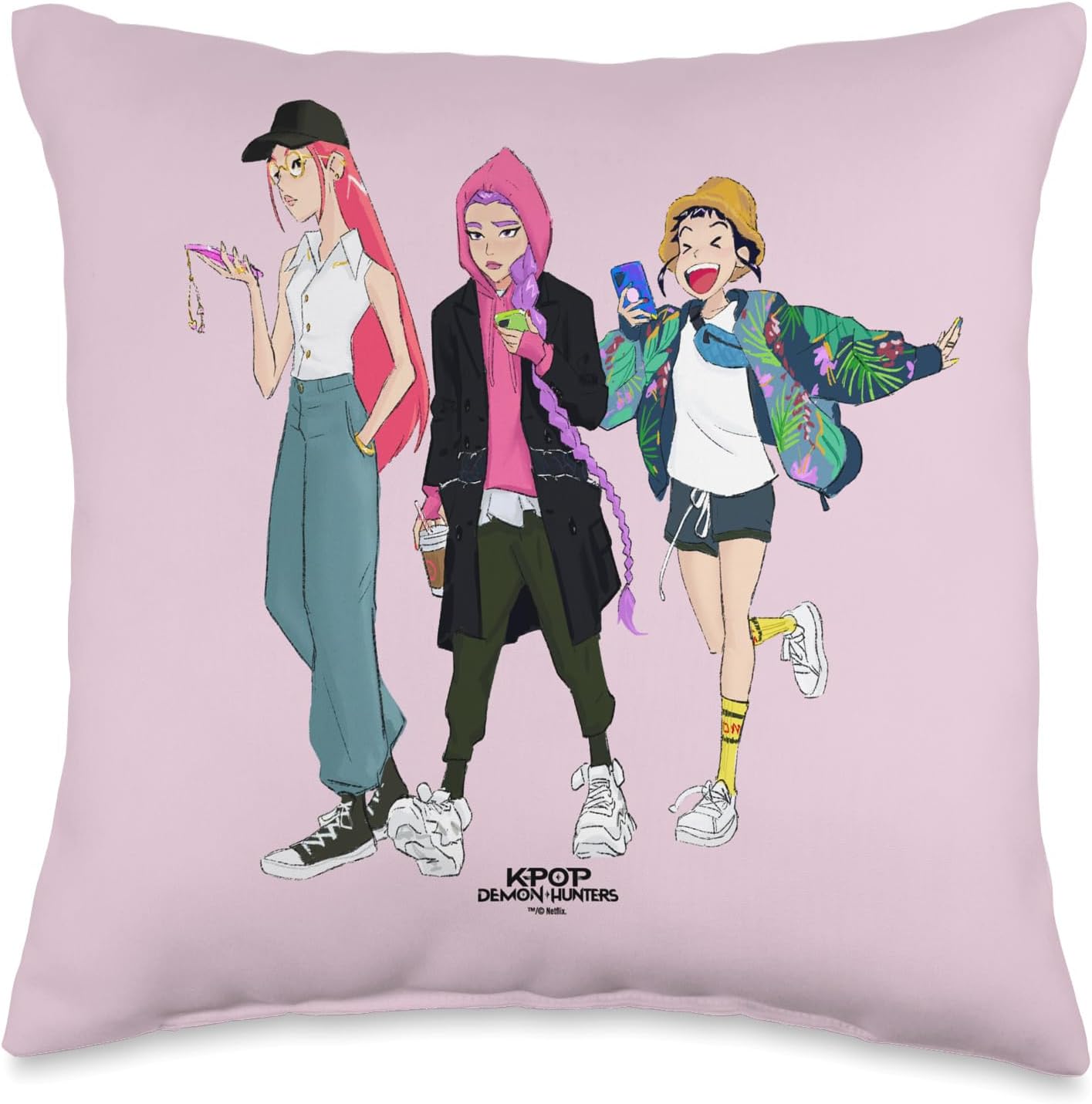 HUNTR/X Girls Officially Licensed Throw Pillow, Gift For Fans, Christmas Gift For Kids