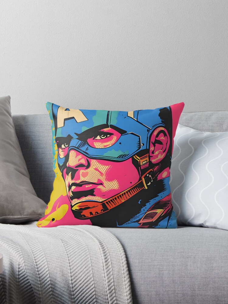 C4pt4in 4meric4 Pop Art Pillow