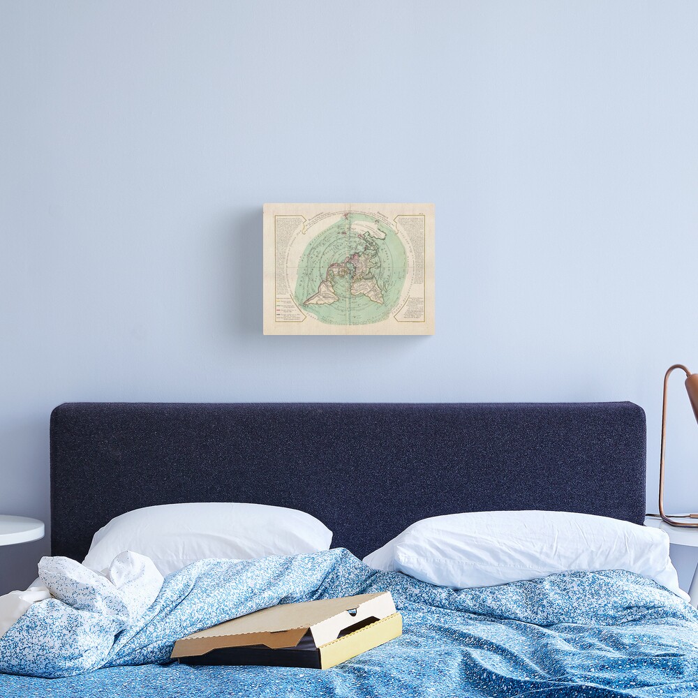 Flat Earth Map : "Planisphere Terrestre" 17th Century Canvas Print