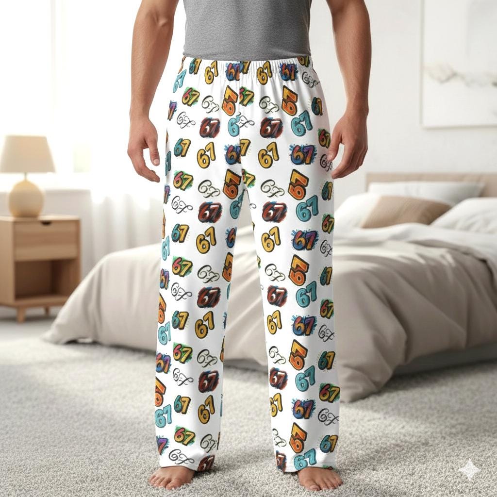 Six Seven Meme Polyester Women's Pajama Pants for Loungewear and Gifts