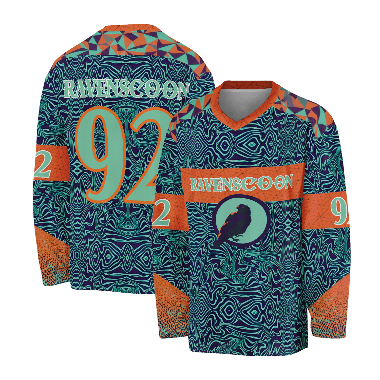 Ravenscoon EDM Festival Recycled hockey fan jersey | Custom Rave Jersey Pick Your Number and Name