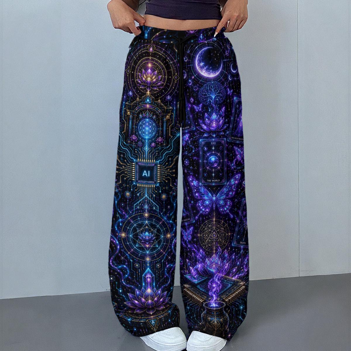 Digital Mystic Women's Leg Trousers, Women's Casual Pants