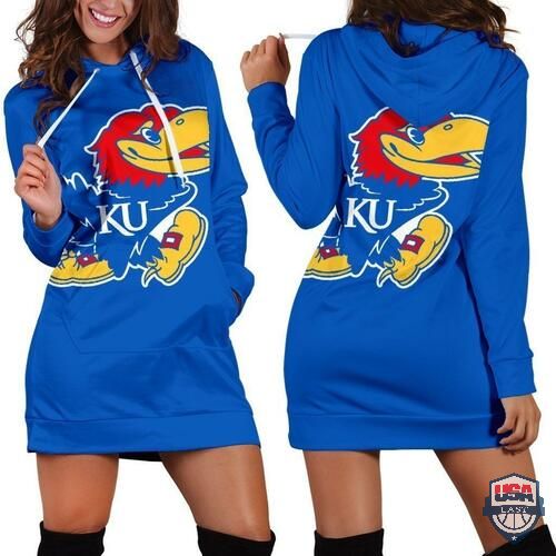 Kansas Jayhawks NCAA 3D All Ove Print Hoodie Dress