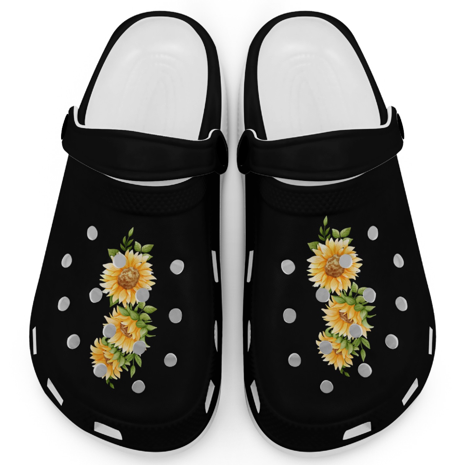 Radiant Sunflowers – Hand-Drawn Floral Sticker & M Clogs