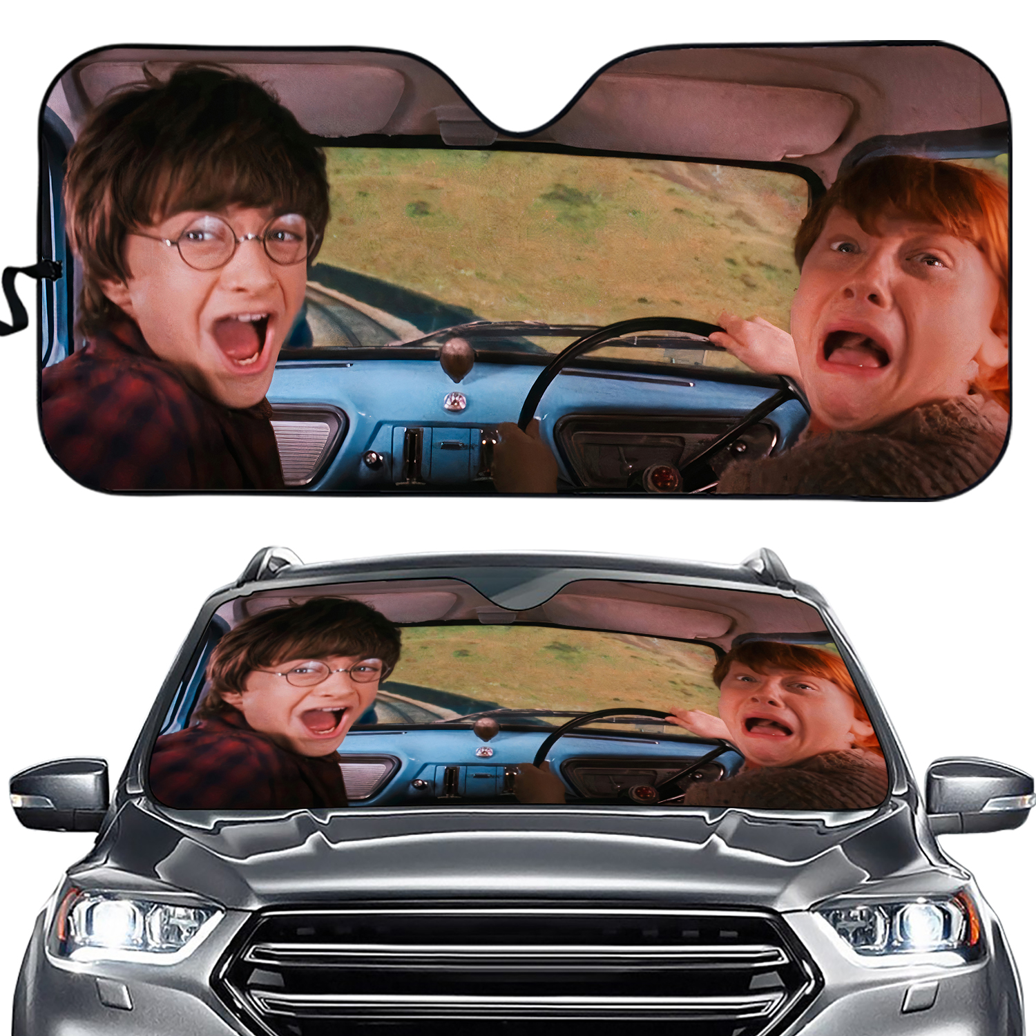 AFOK Harry Magic Po-Tter Car Windshield Sun Shade, Universal Fit Car Sunshade