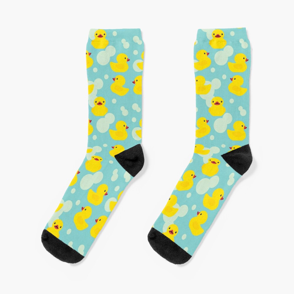 Cute Baby Shower Yellow Bathtime Rubber Ducks Pattern Cotton Socks