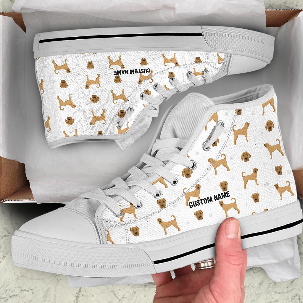Anatolian Shepherd Custom Name High Top Sneakers / Shepherd Dog High Top Shoes/ Shepherd Custom Print Trainers Shoes / Shepherd Owner Gift