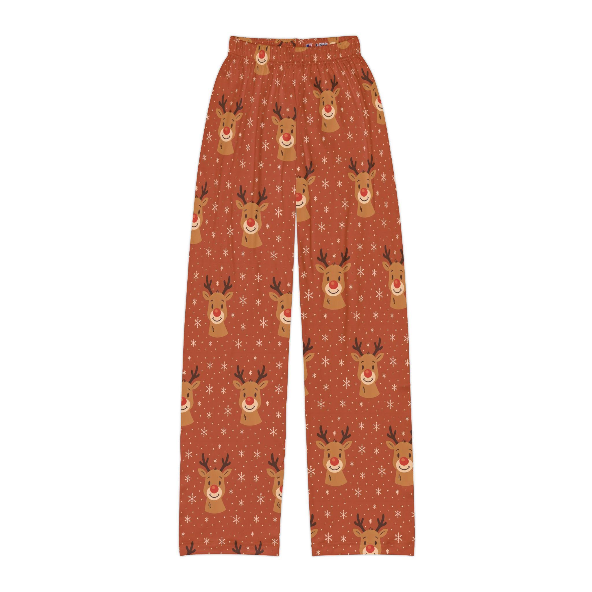 Cozy Reindeer Kids Lounge Pants Festive Christmas Pajama Pants for Children Holiday Sleepwear Gift