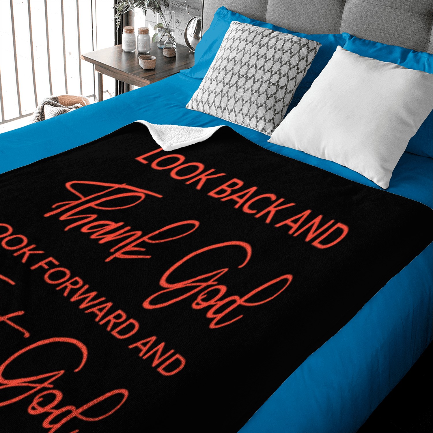 Look back and thank God look forward and trust God Baby Blankets
