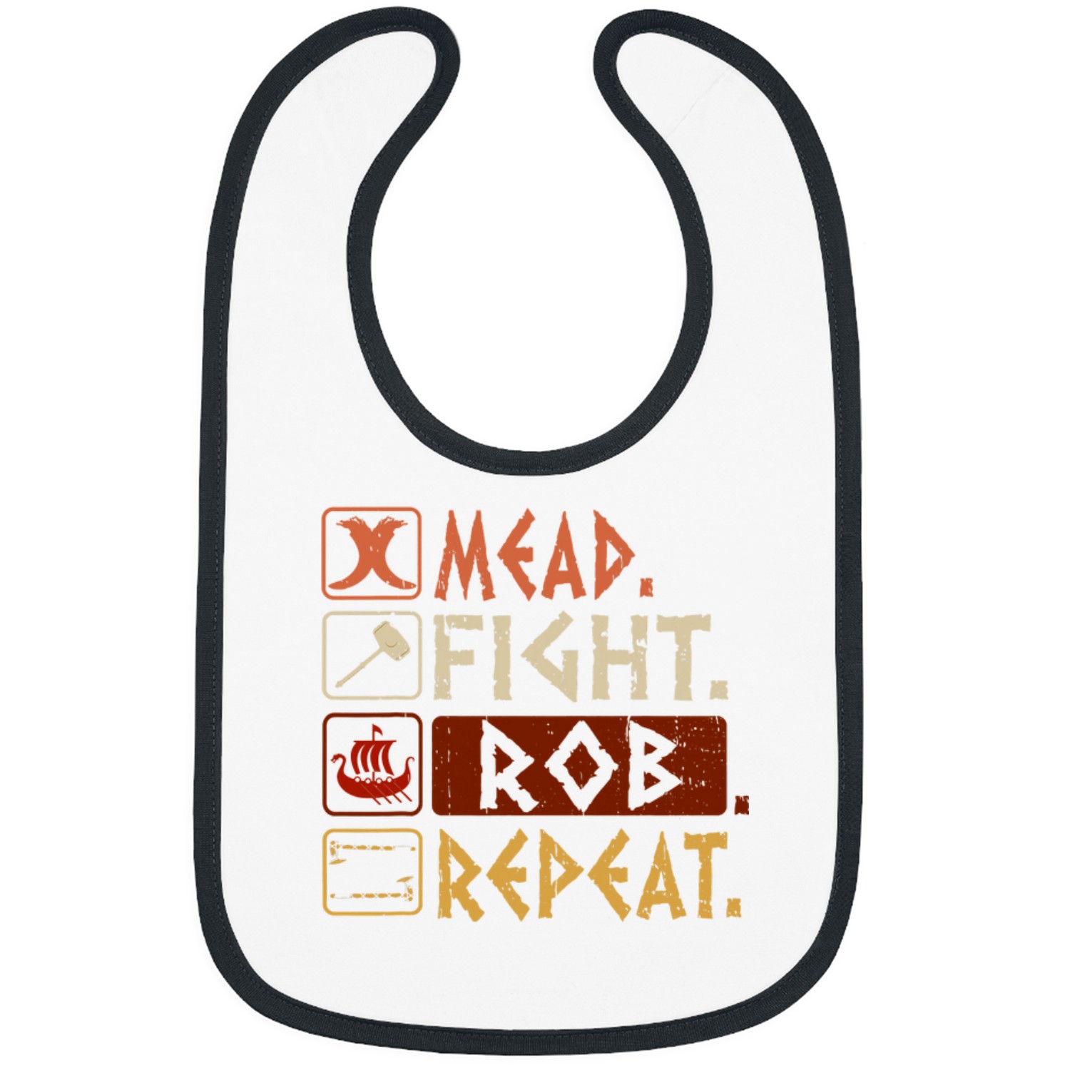 Mead Fight Rob Repeat Vikings Viking Bibs