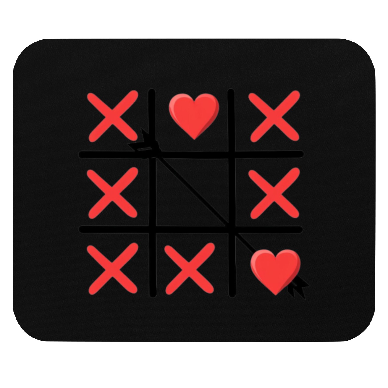 Tic-Tac-Toe with Hearts and Crosses Mouse Pads