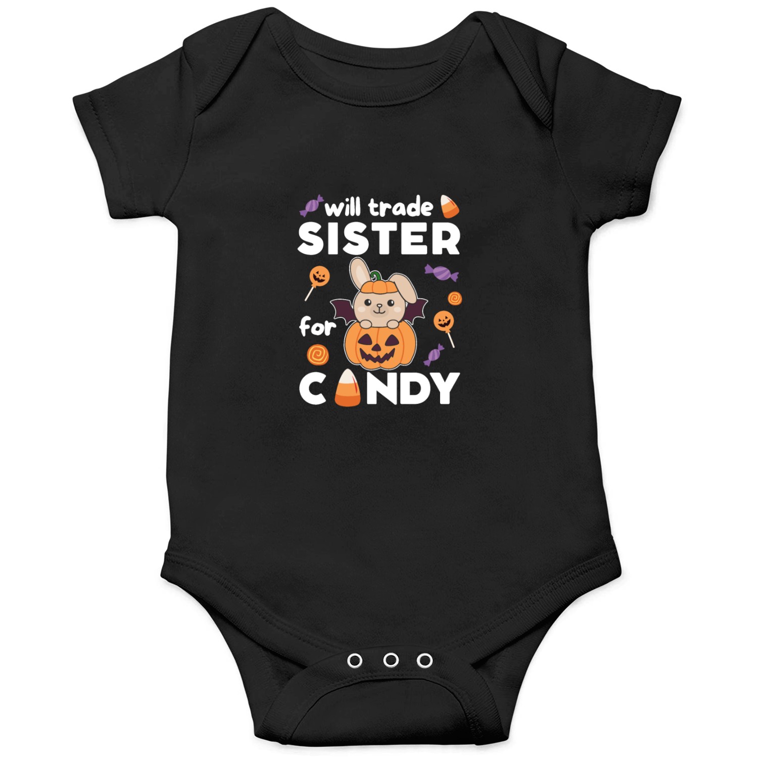 Bunny Halloween Trade Sister For Candy Onesies