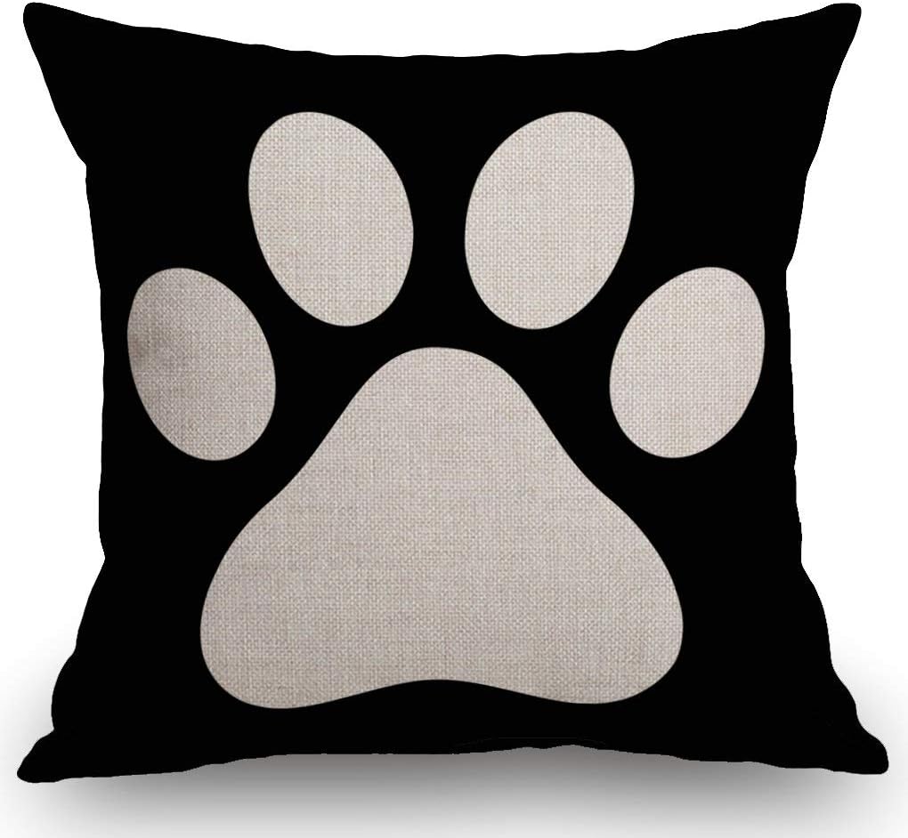 White Dog Paw Footprint Icon Isolated On Black Background Decoration Farmhouse Decor
