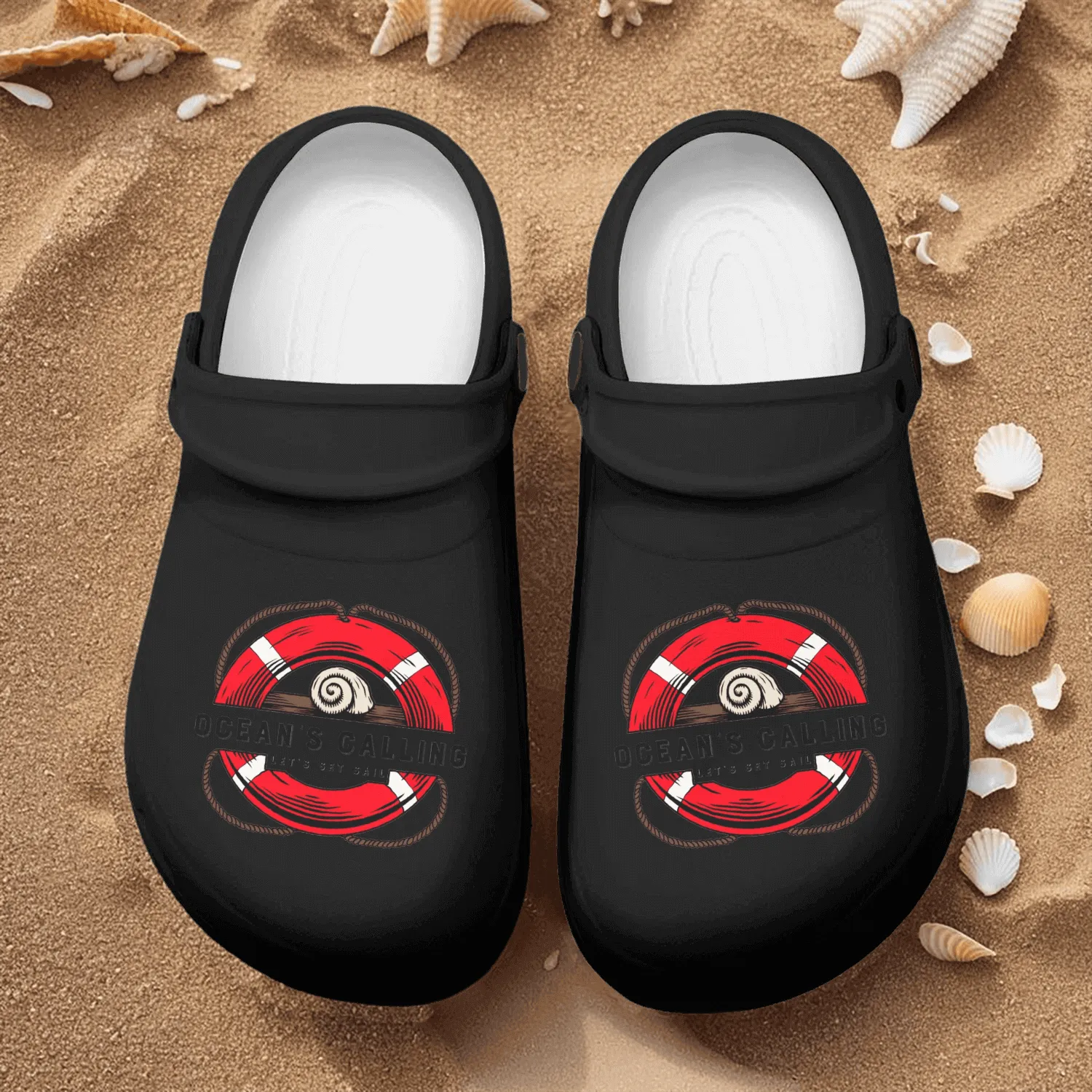 Ocean's Calling Let's Set Sail Nurse Clogs