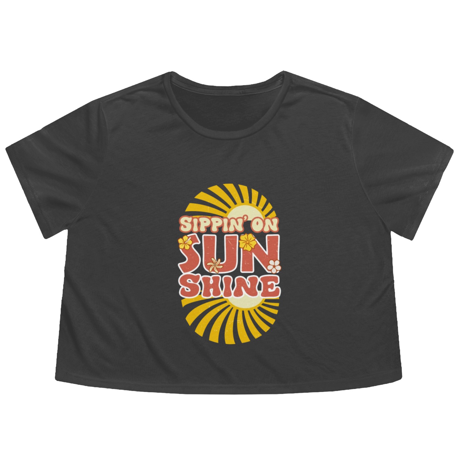 Sippin on sunshine sublimation Flowy Cropped Tees