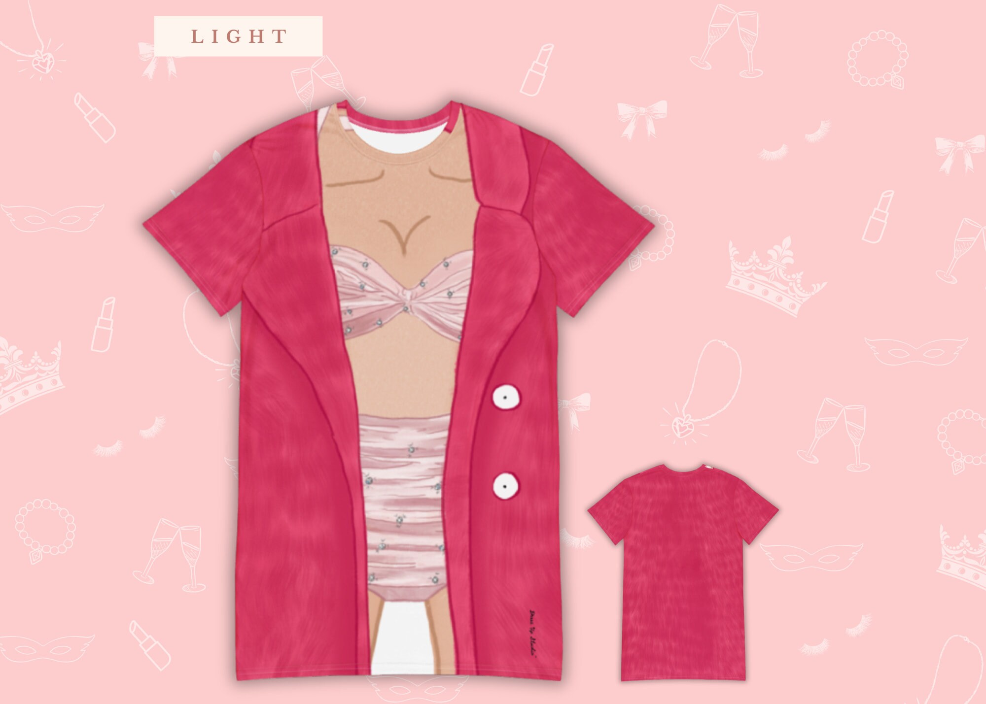 Calm Down (with Coat) T-Shirt Dress | Easy Costume, Fun Loungewear, Unique Gift