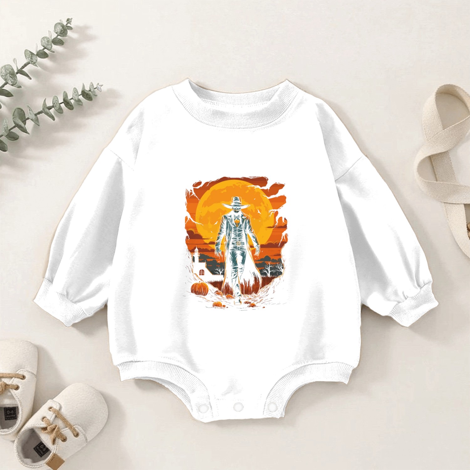 Spooky Cowboy Halloween Scary Sheriff Costume Baby Romper Sweatshirts