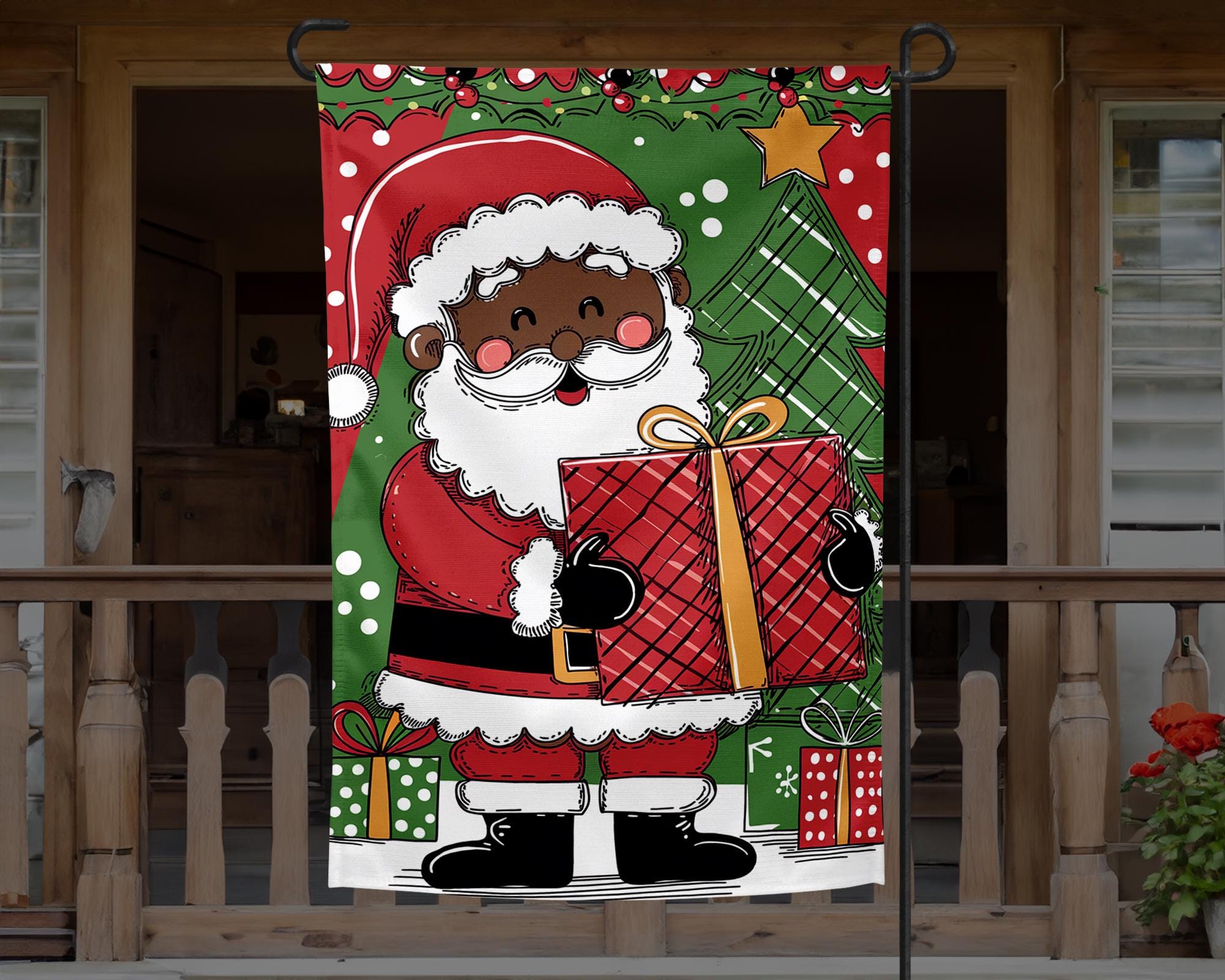 Christmas Santa Garden Flag