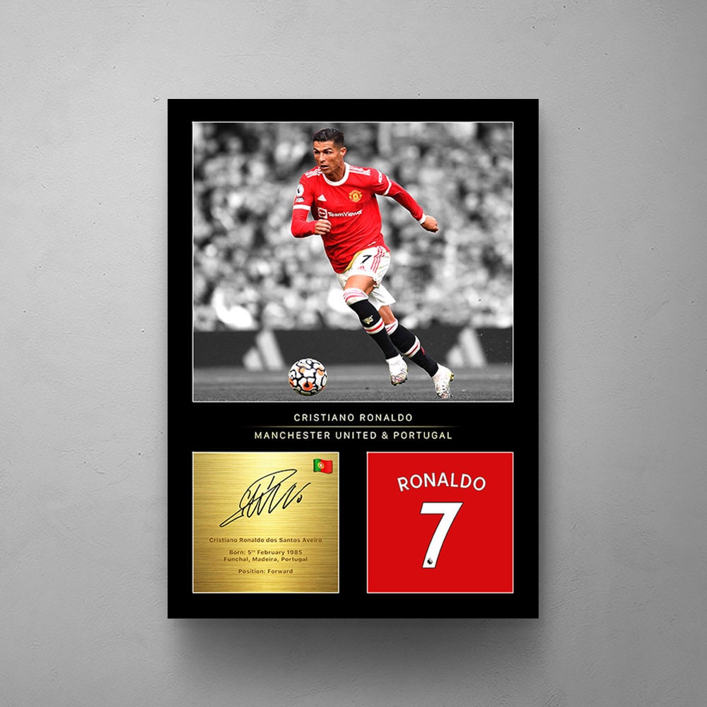 Cristiano Ronaldo Canvas Wall Art, Soccer Room Decor