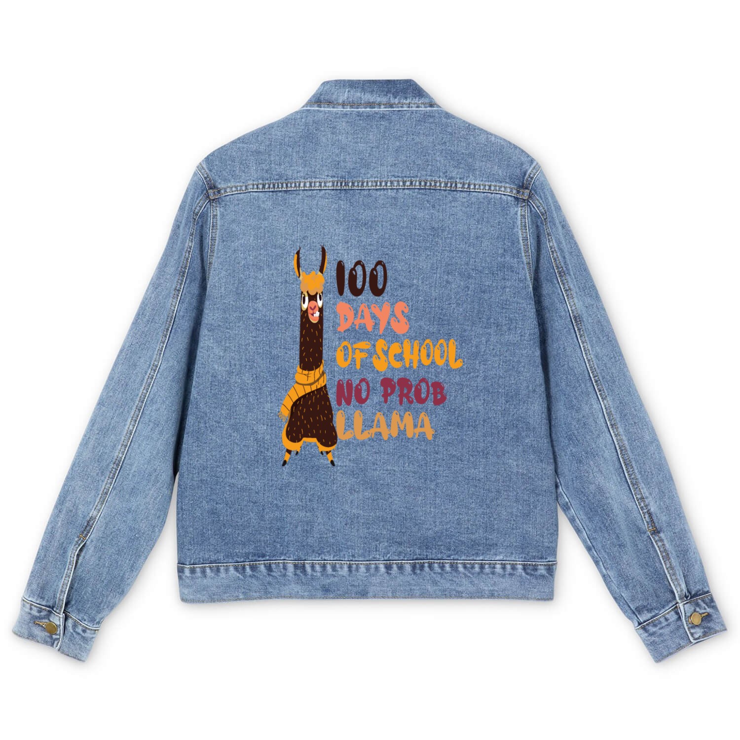 Level 100 completed 100 days of school unlocked Men's Denim Jackets