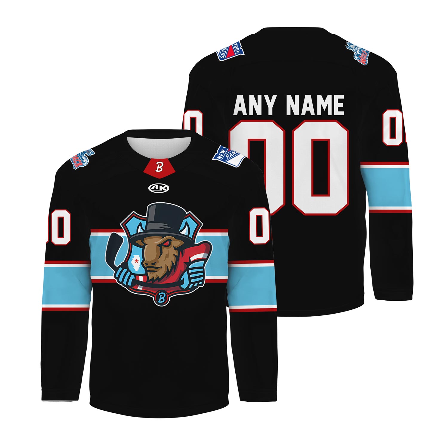 Personalized Bloomington Bison Black Men's Hockey Jersey