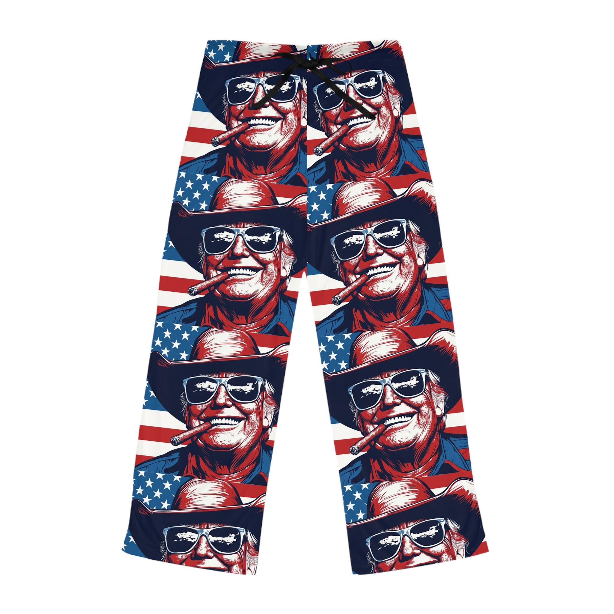 Trump Cowboy Women's Pajama Pants - Trump 2024 Republican MAGA Gift for Dad,christmas gift,Cowboy trump,Christmas gift, Gift for republican