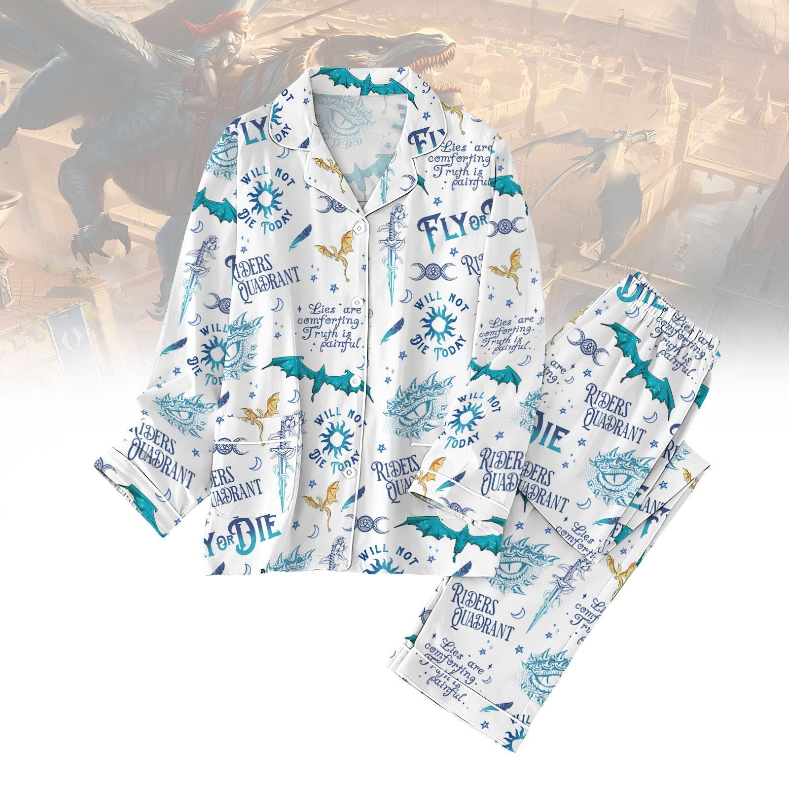 Basgiath War College Pajama Set Fourth Wing Family Pajamas Bookish Dragon Rider Women's Pajama Set