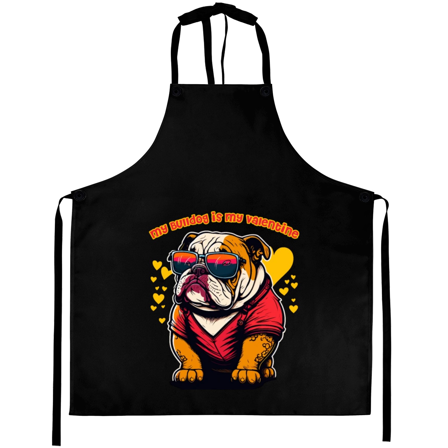 My Bulldog is My Valentine Dog Lover Aprons