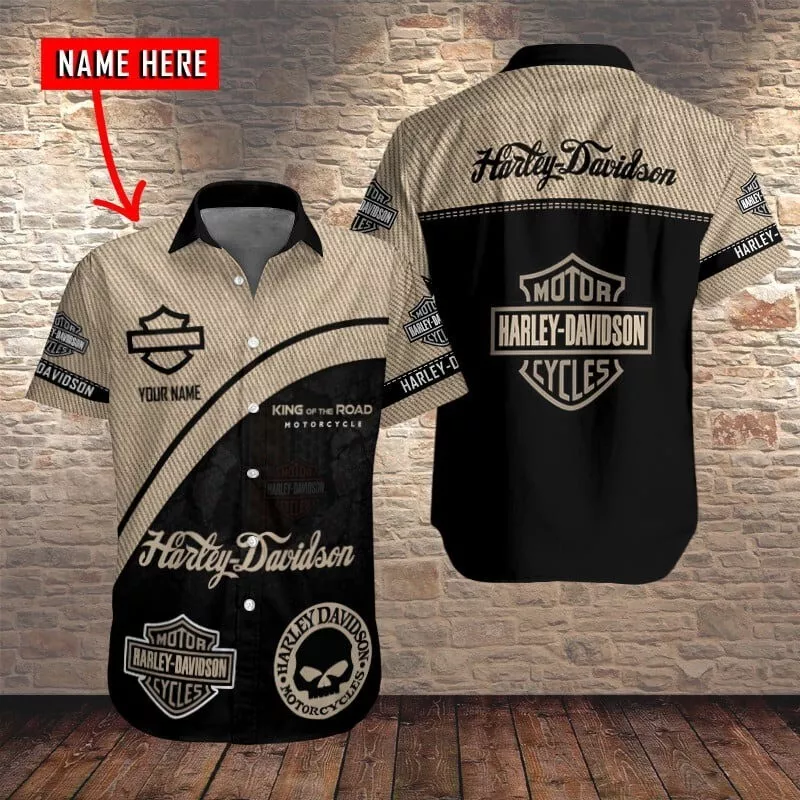 Personalized Harley Motor Racing Davidson Casual Button Down Shirt Unisex Adults