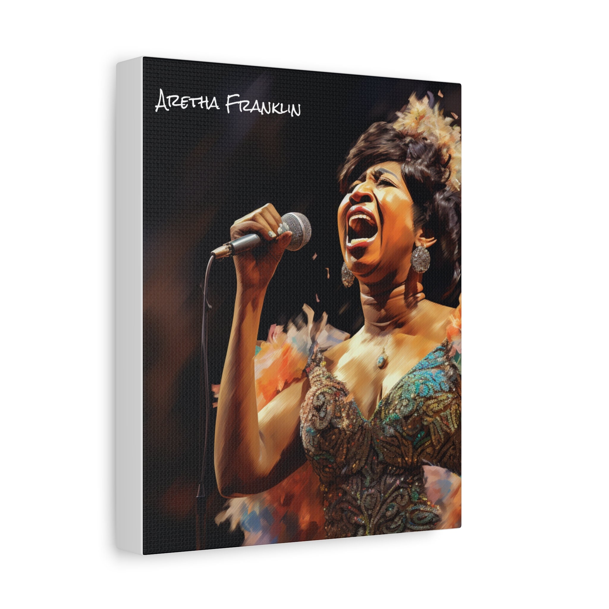 Aretha Franklin Photo-Realistic Canvas Portrait