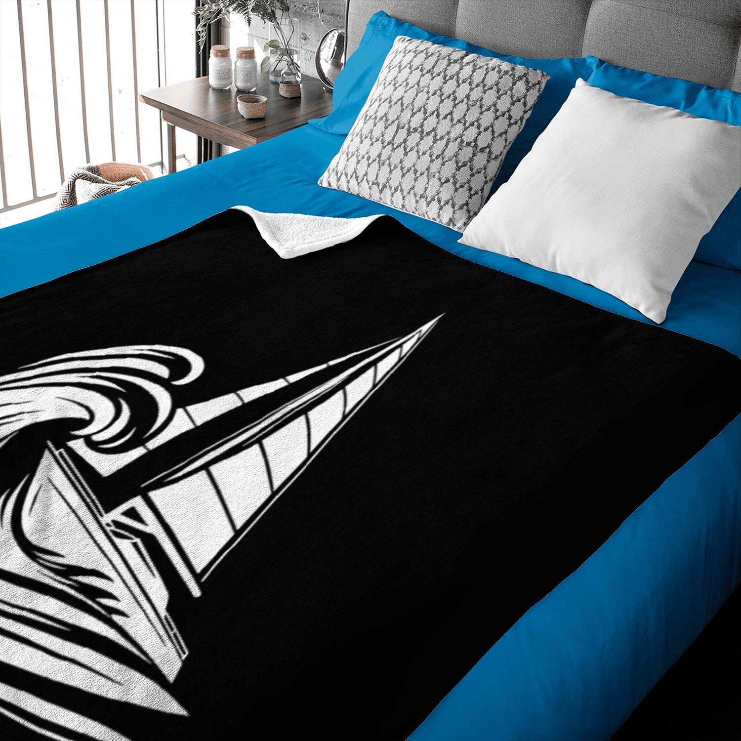 Elegant Sailing Boat In Swell Baby Blankets