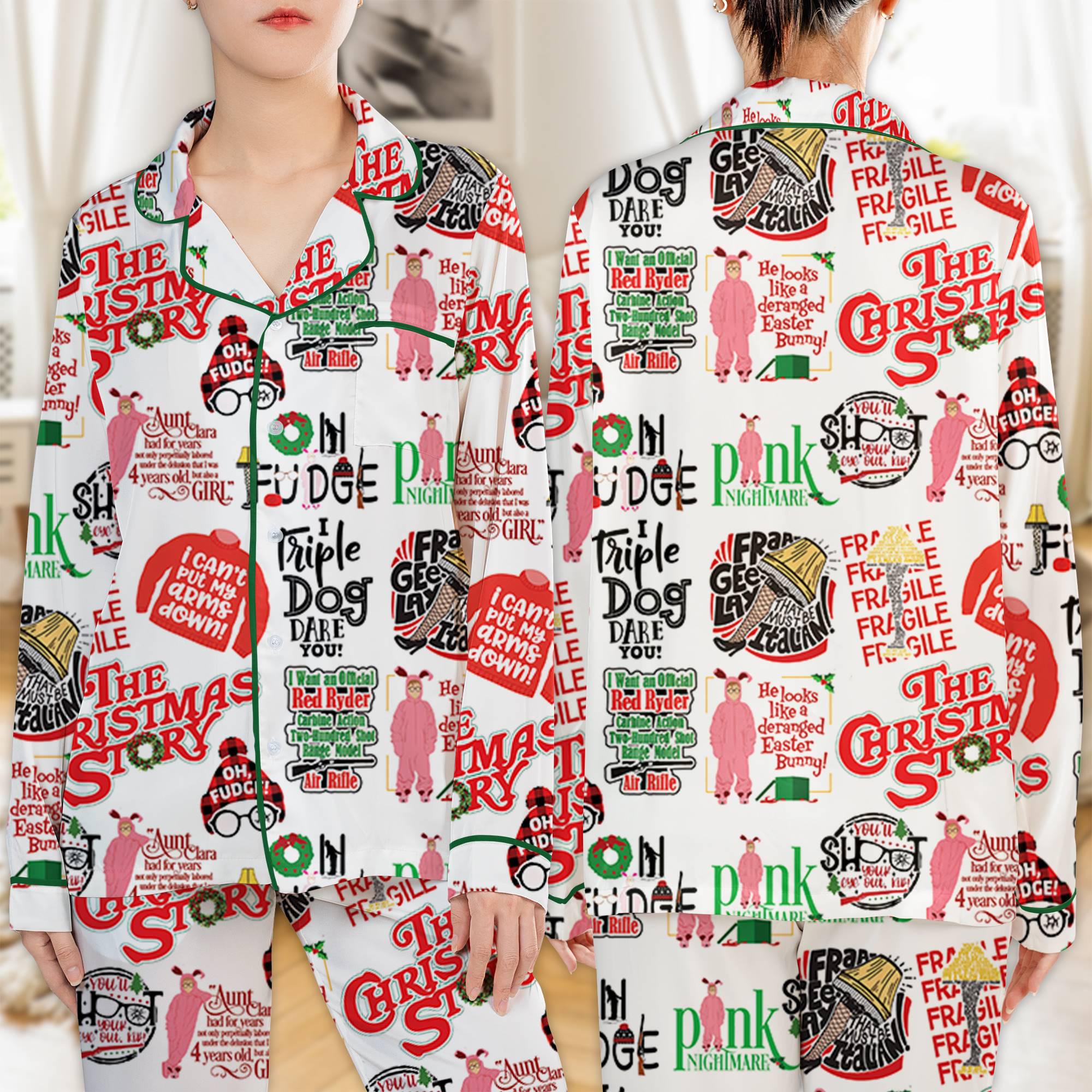Christmas Story Pajamas, Ralphie Parker Pajamas, You'll Shoot Your Eye Out Christmas Movie