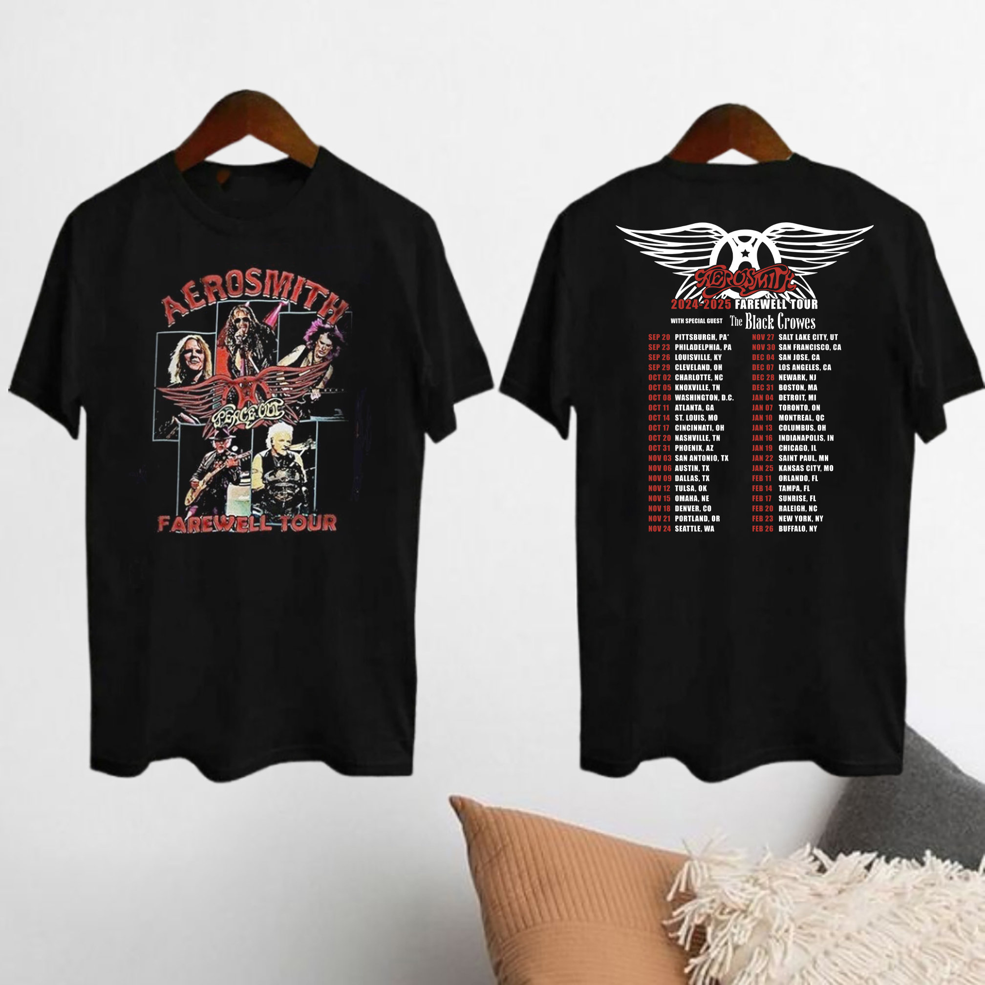 Aerosmith Band Graphic Shirt, Aerosmith Peace Out Farewell Tour 2024-2025 T-shirt