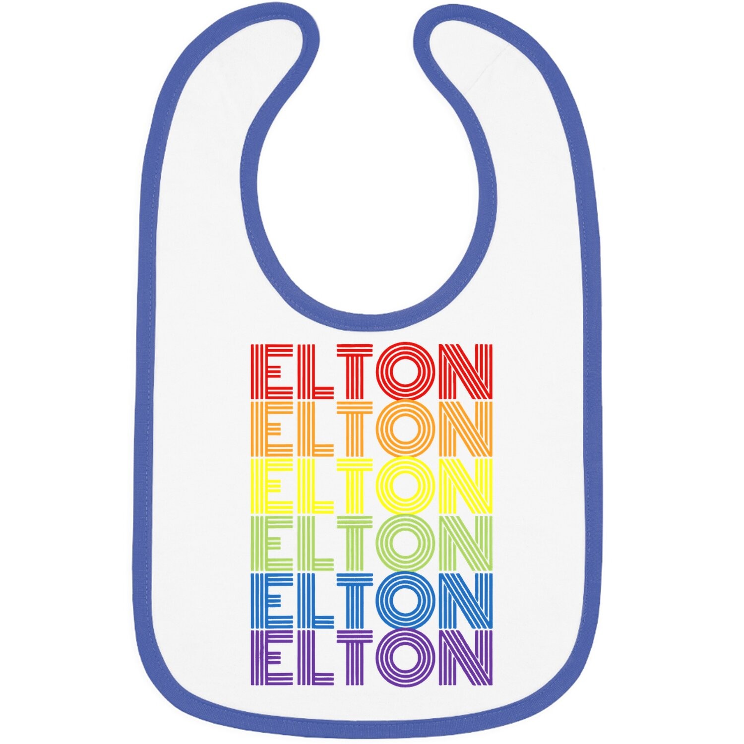 Retro Style Elton Rainbow Baby Bib