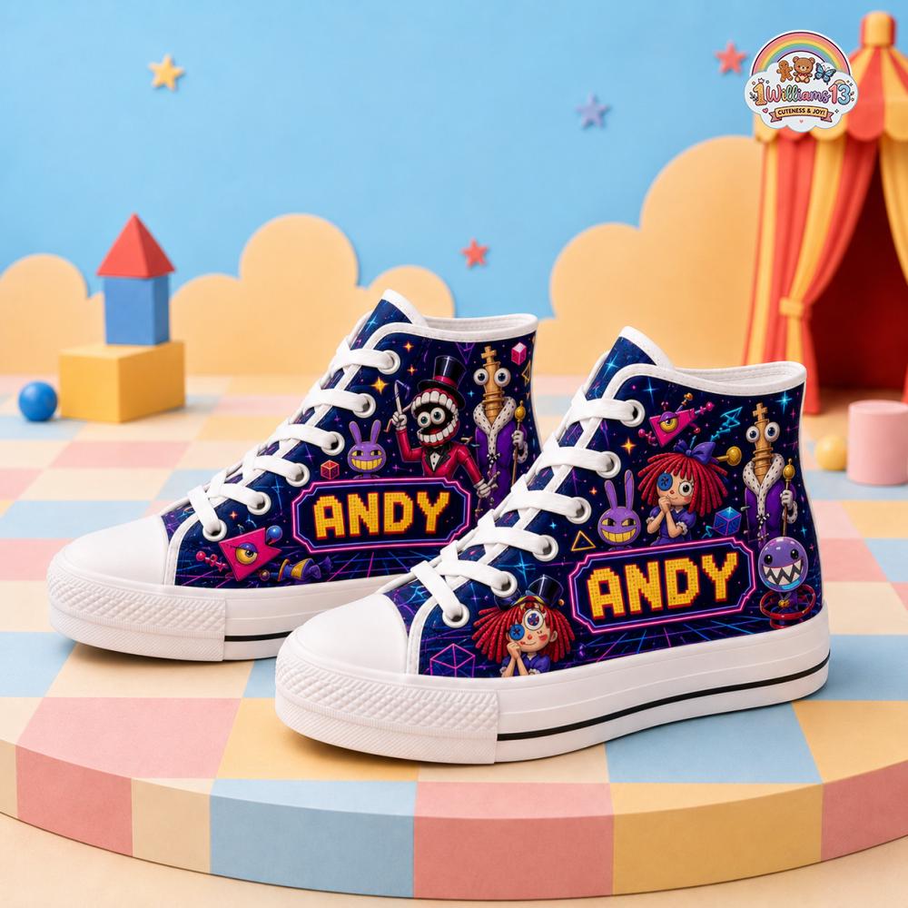 Custom Amazing Digital Circus Sneakers, TADC Sneaker Shoes, Back To School Gift, Digital Circus Birthday Gifts