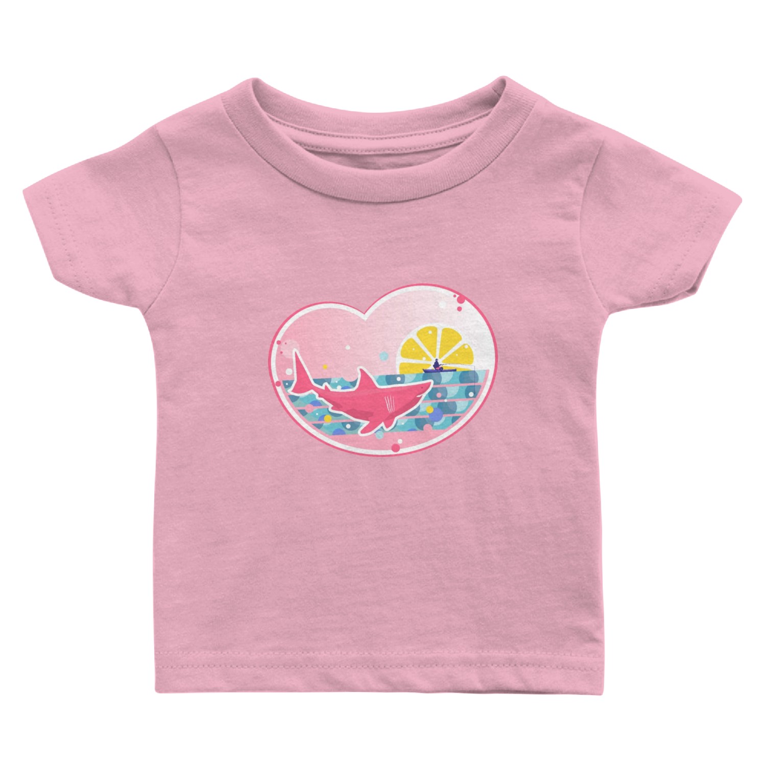 Angler and shark. Baby T Shirts