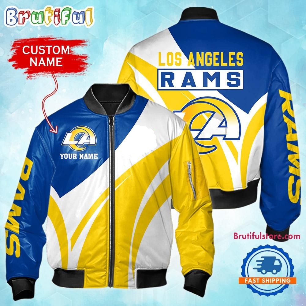 Los Angeles Rams Football Team Logo Personalized Bomber Jacket