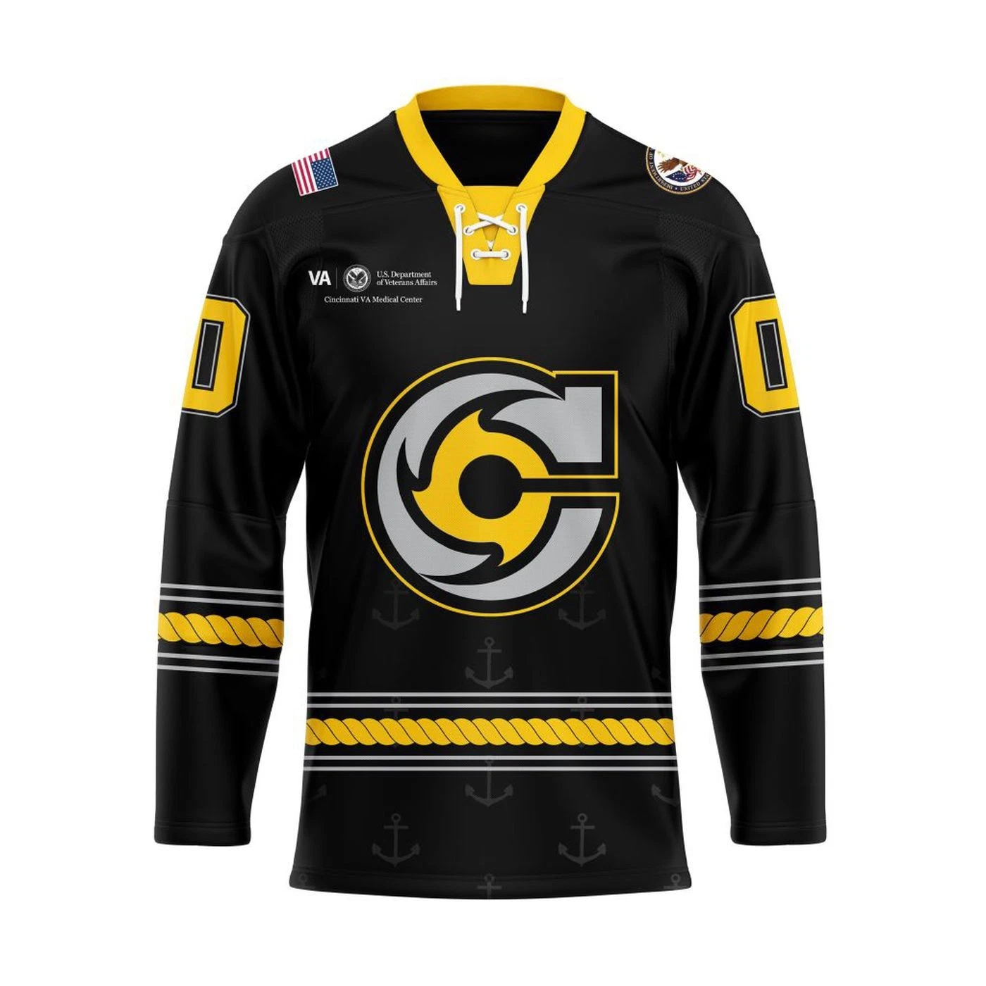 Personalized Cincinnati Cyclones 2025/26 Military Lace Hockey Shirt