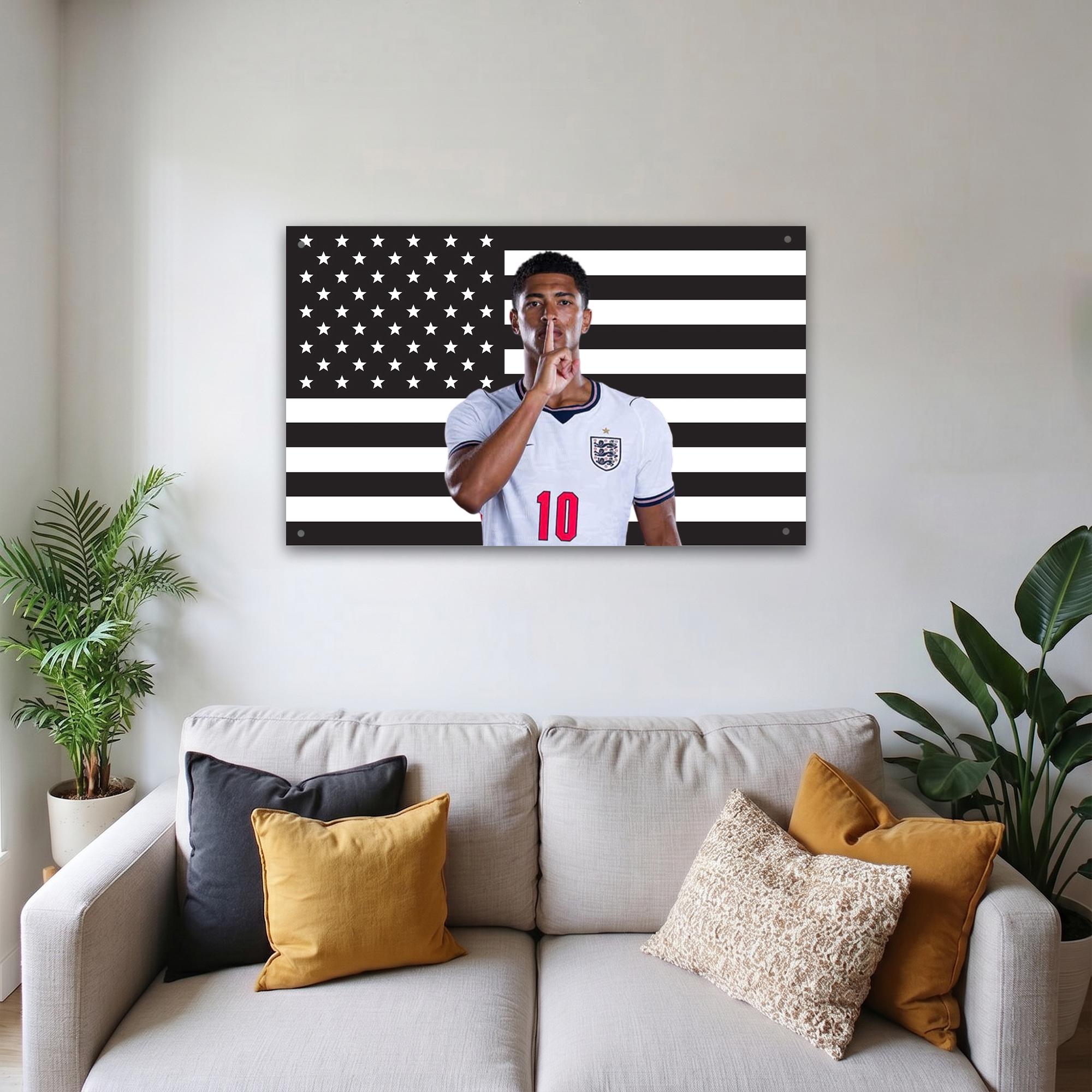 Jude Bellingham Black US Wall Tapestry Flag Soccer Bedroom Decor Sports Fan Banner
