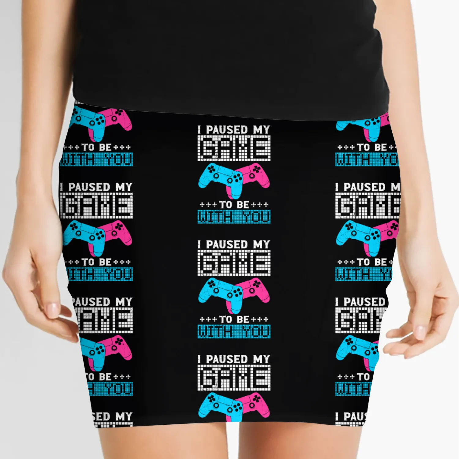 Video Player Love I Paused my Game to be with You Women's Mini Skirts
