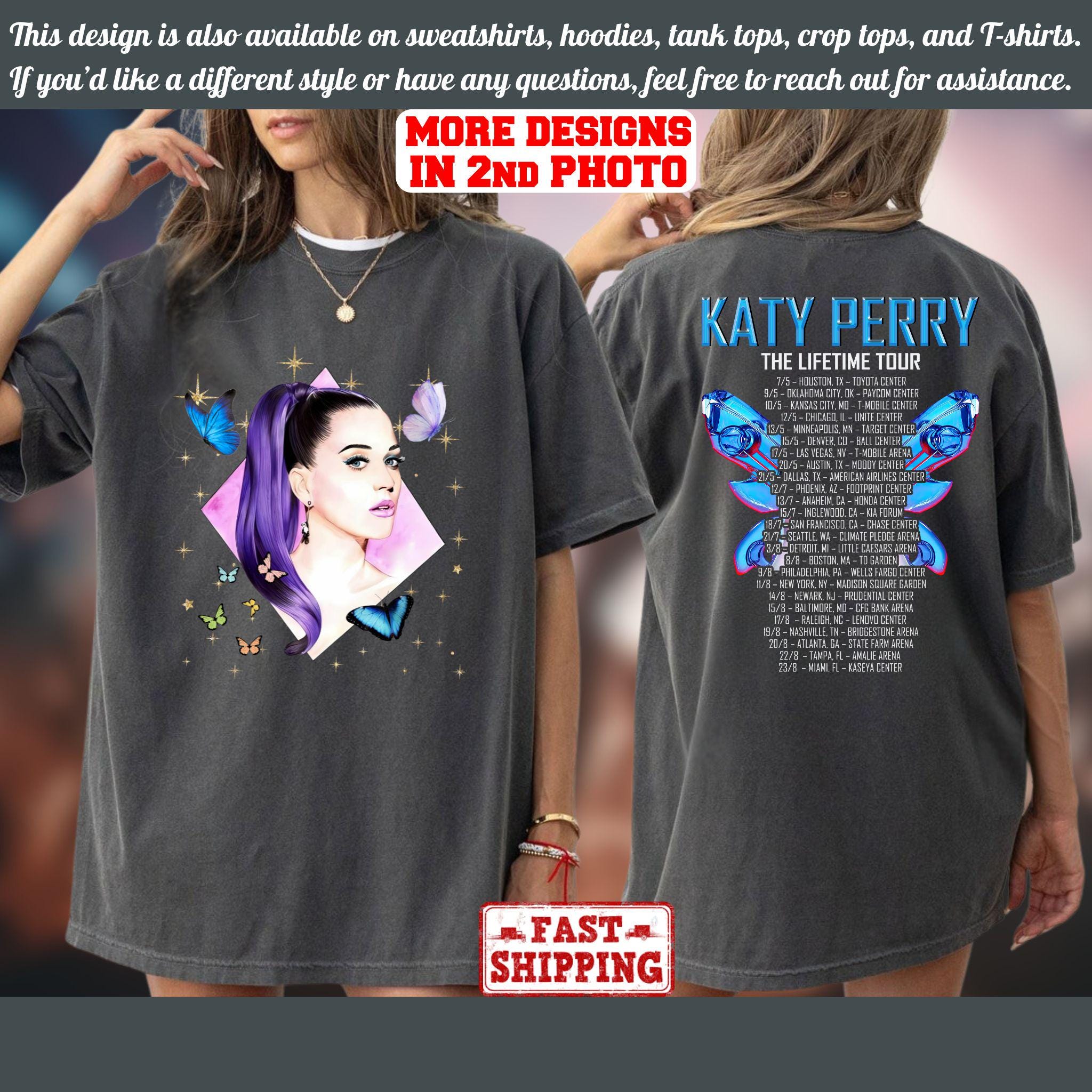 Comfort Colors 2025 Katy Perry The Lifetime Tour Double Sided T-Shirt