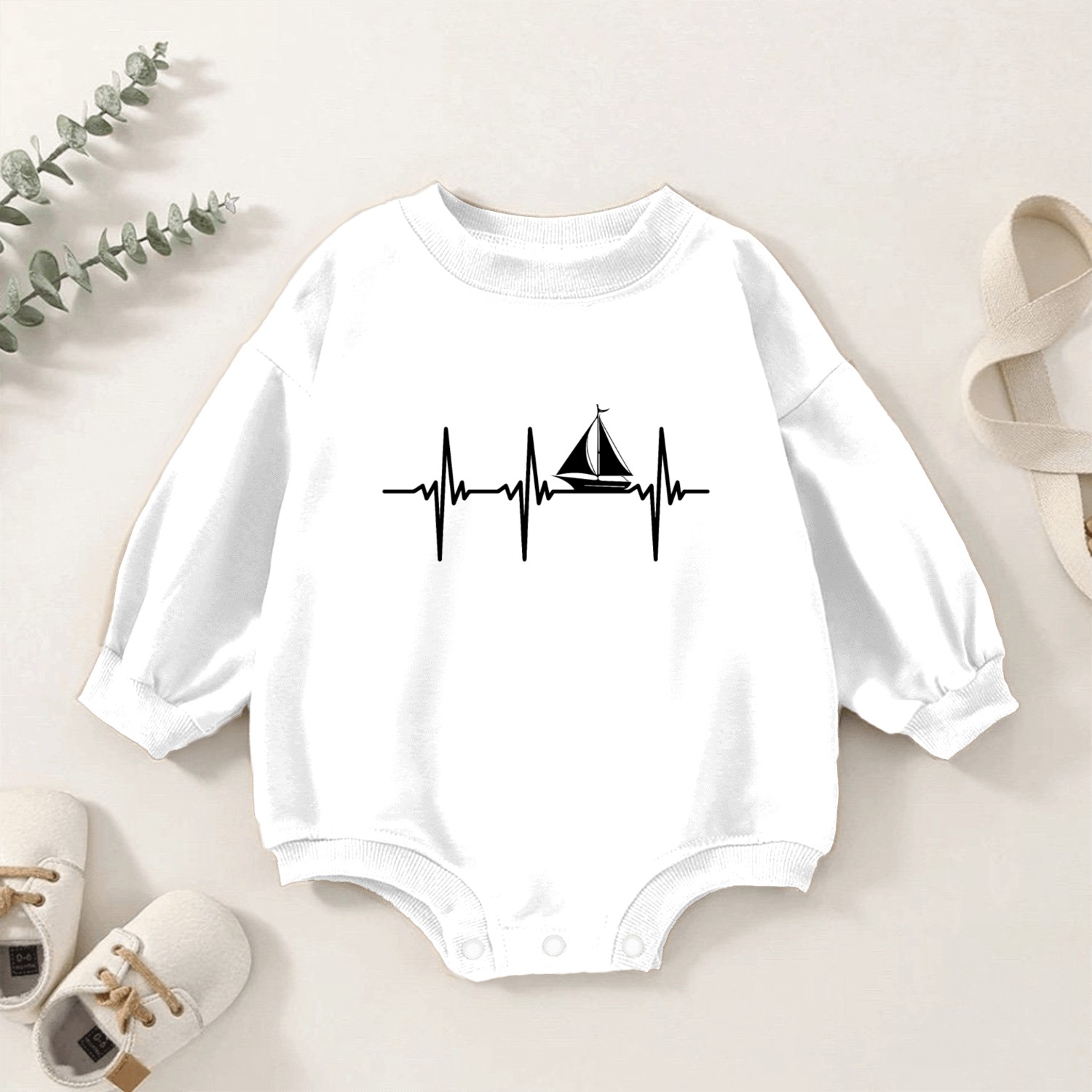 Heartbeat For Fast Boats With Sails Baby Romper Sweatshirts