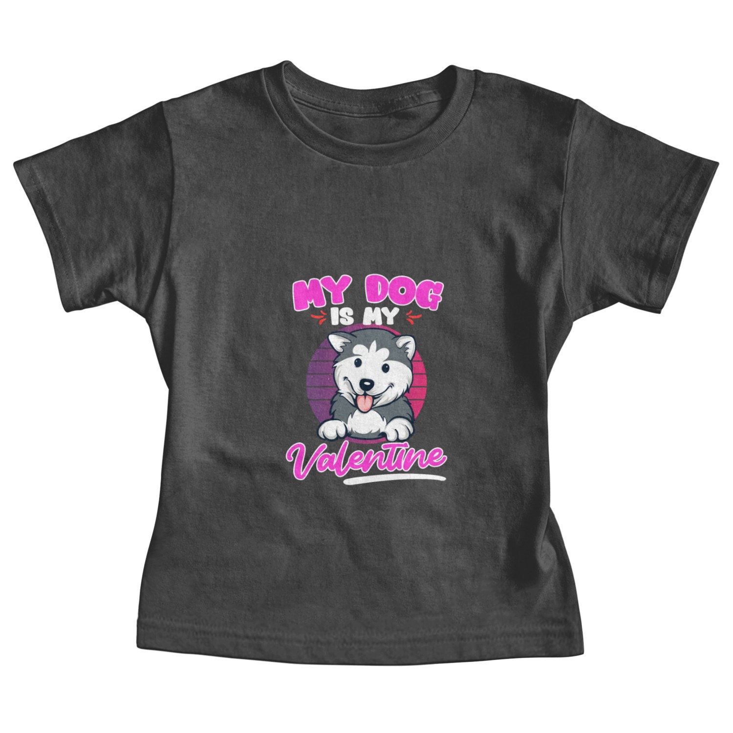 Husky Dog Is My valentine Love Valentine's Day Baby Tees