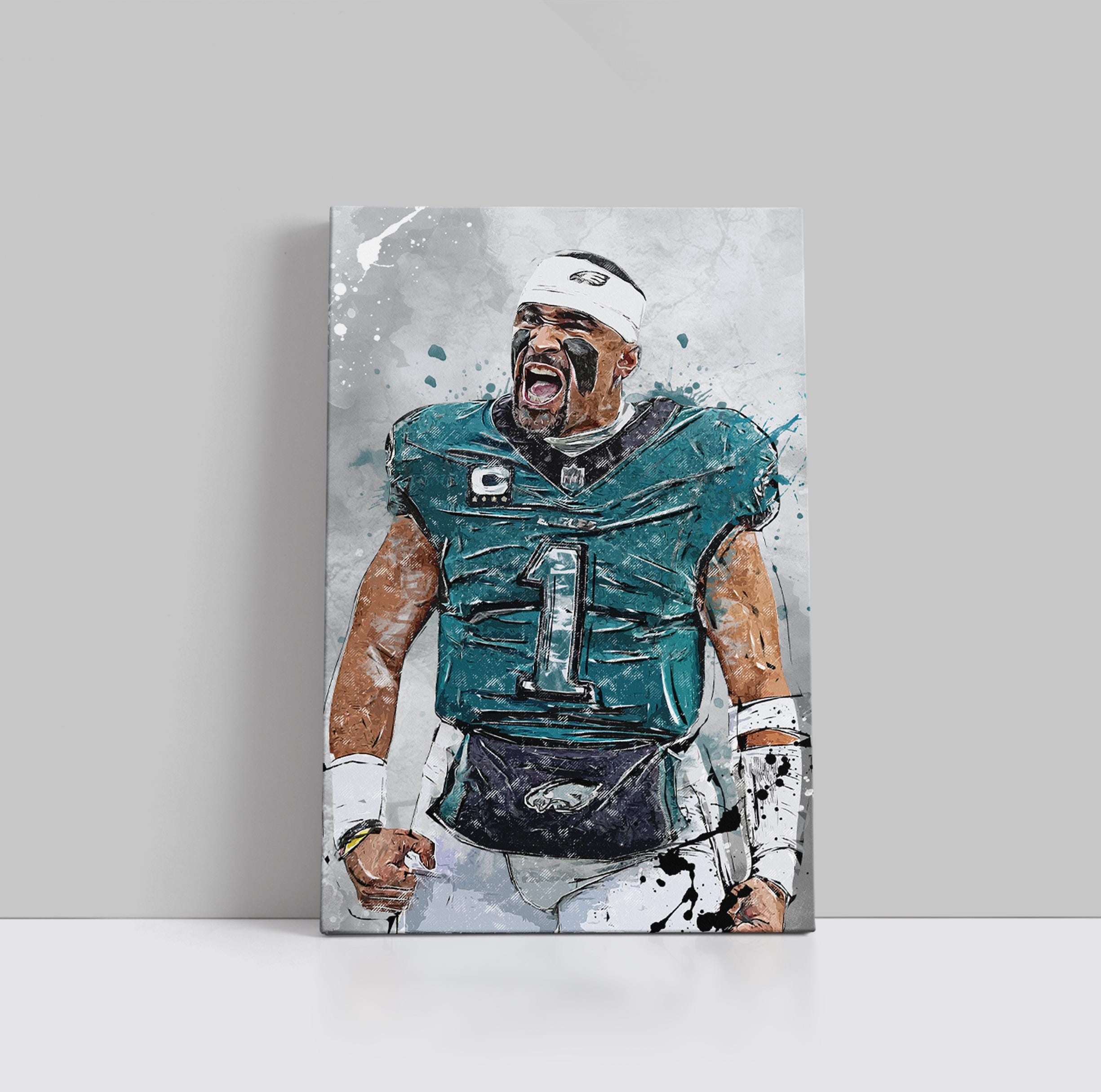 Jalen Hurts Canvas Philadelphia Eagles Poster Football Wall Art football Player Canvas Print Sports Home Decor S90 Christmas Gift
