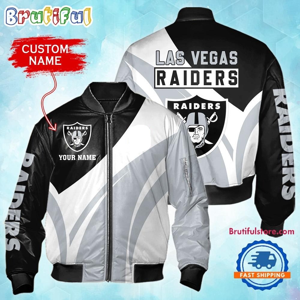 Las Vegas Raiders Football Team Logo Personalized Bomber Jacket