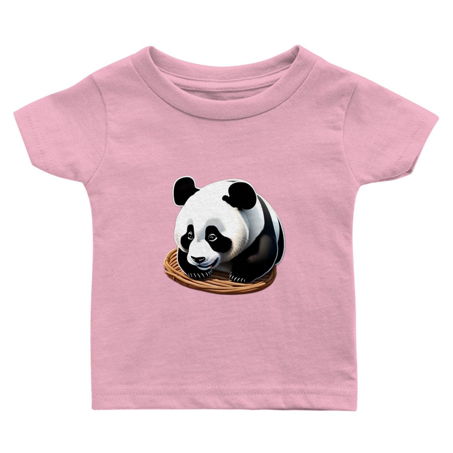 Cute panda with a basket Baby T Shirts