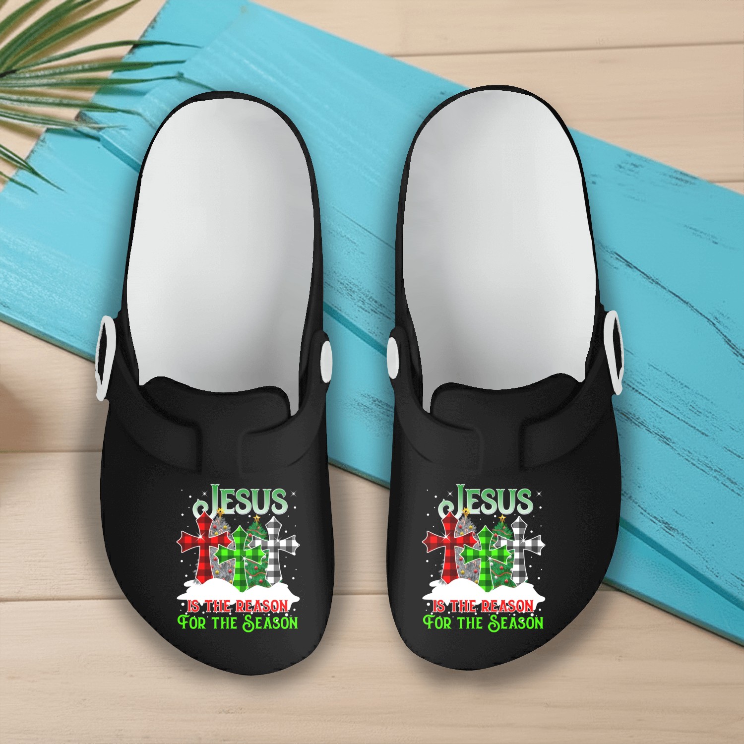 Jesus Is the Reason for the Season Holiday Christm Slip On Clogs